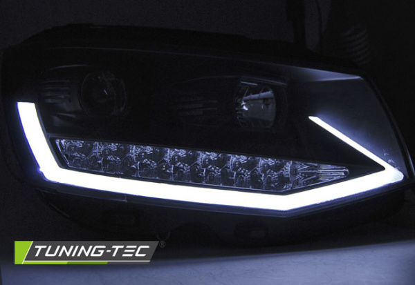 LED Tagfahrlicht Scheinwerfer für VW T6 15-19 schwarz mit LED Blinker